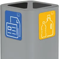 Poubelle design 60 litres grise avec pictogramme magnétique.