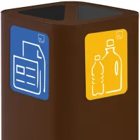 Poubelle moderne 60 litres corten avec pictogramme aimanté.