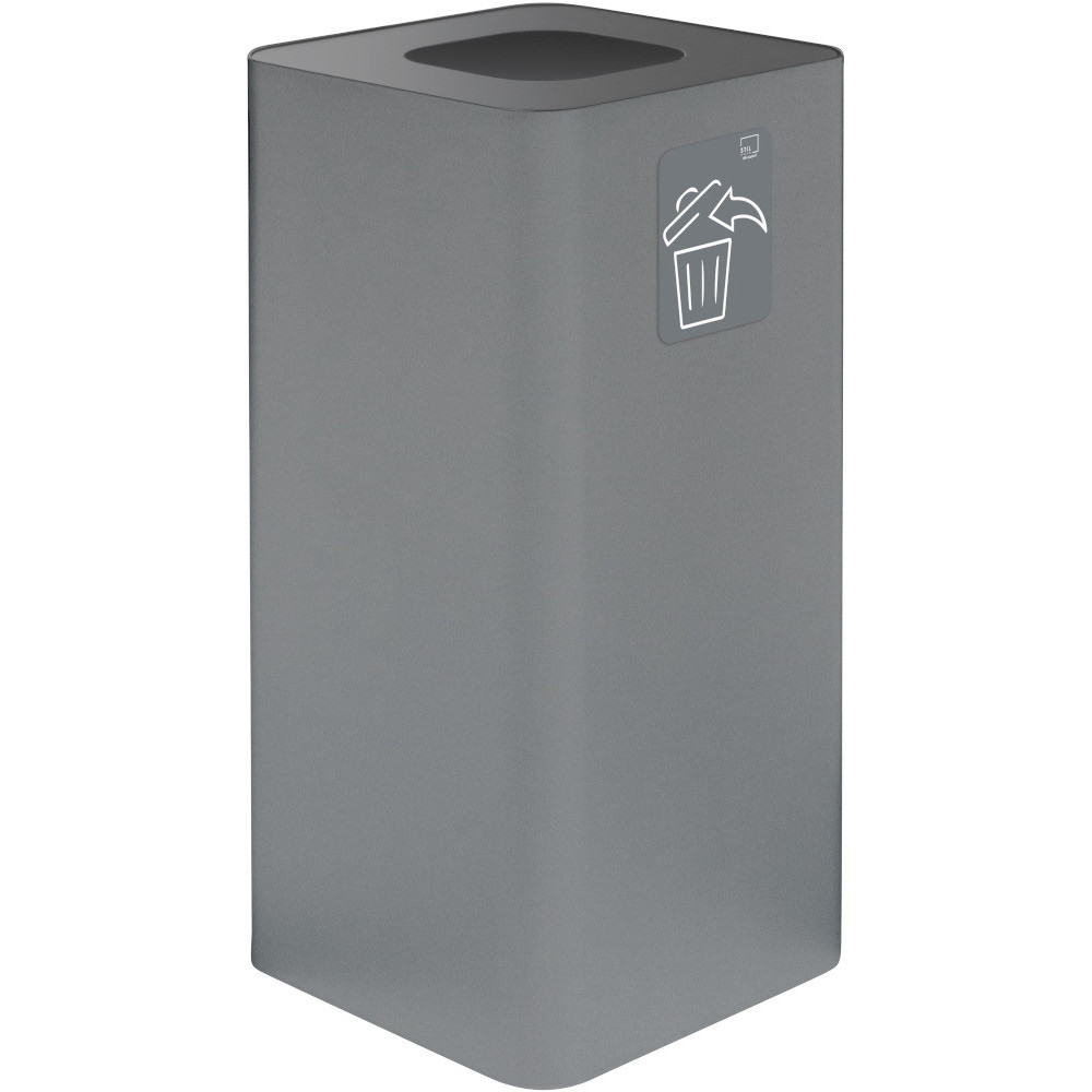 Poubelle design 100 litres gris avec symbole tous déchets magnétique