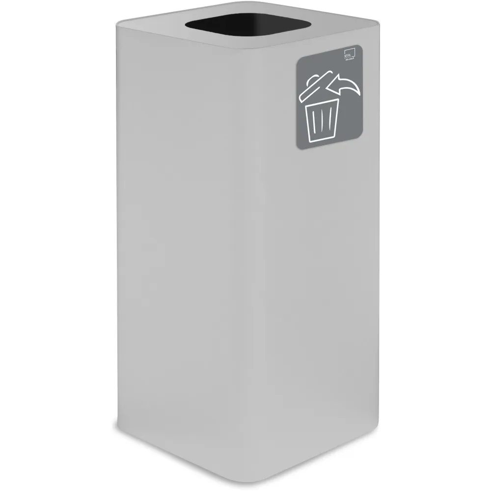 Poubelle design 100 litres blanche avec pictogramme magnétique tous déchets