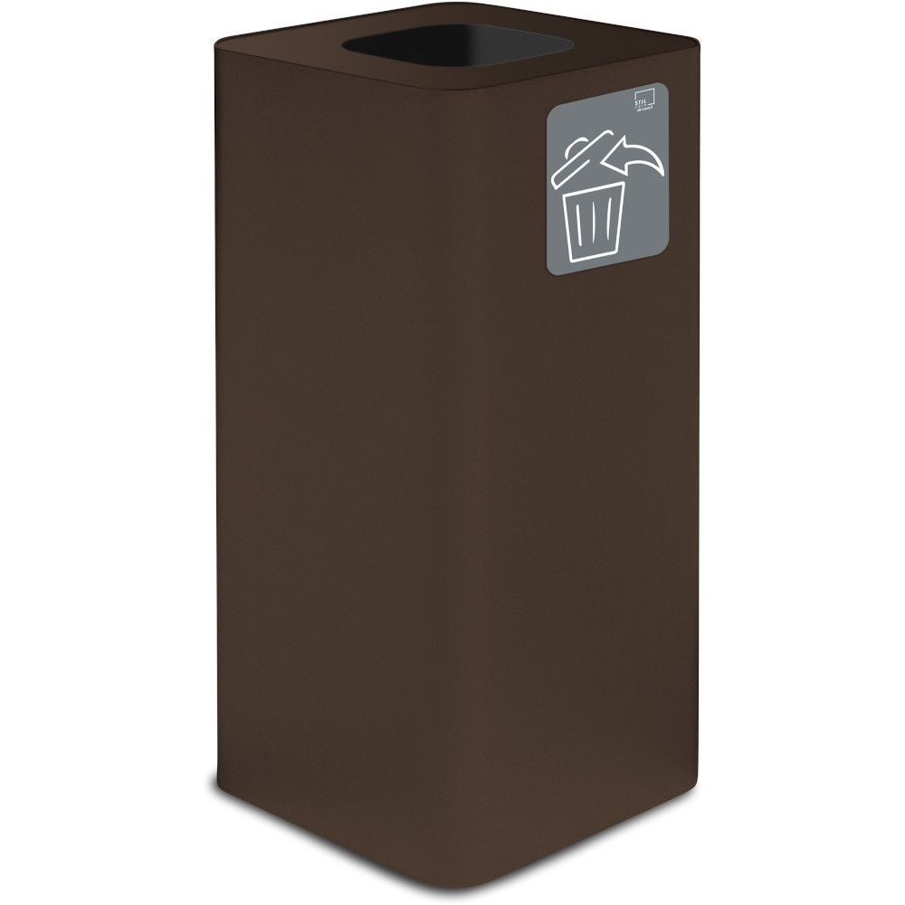 Poubelle design 100 litres corten avec pictogramme magnétique tous déchets