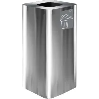 Poubelle inox 100 litres avec pictogramme magnétique tous déchets