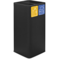 Poubelle noire 100 litres avec pictogrammes magnétiques pour tri sélectif