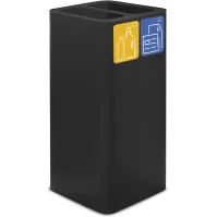 Poubelle noire 100 litres avec pictogrammes magnétiques pour tri sélectif