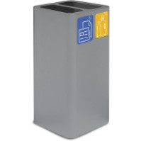 Poubelle design 100 litres grise avec pictogrammes magnétiques.
