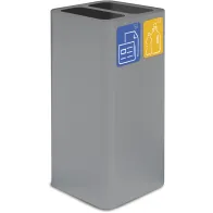 Poubelle design 100 litres grise avec pictogrammes magnétiques.