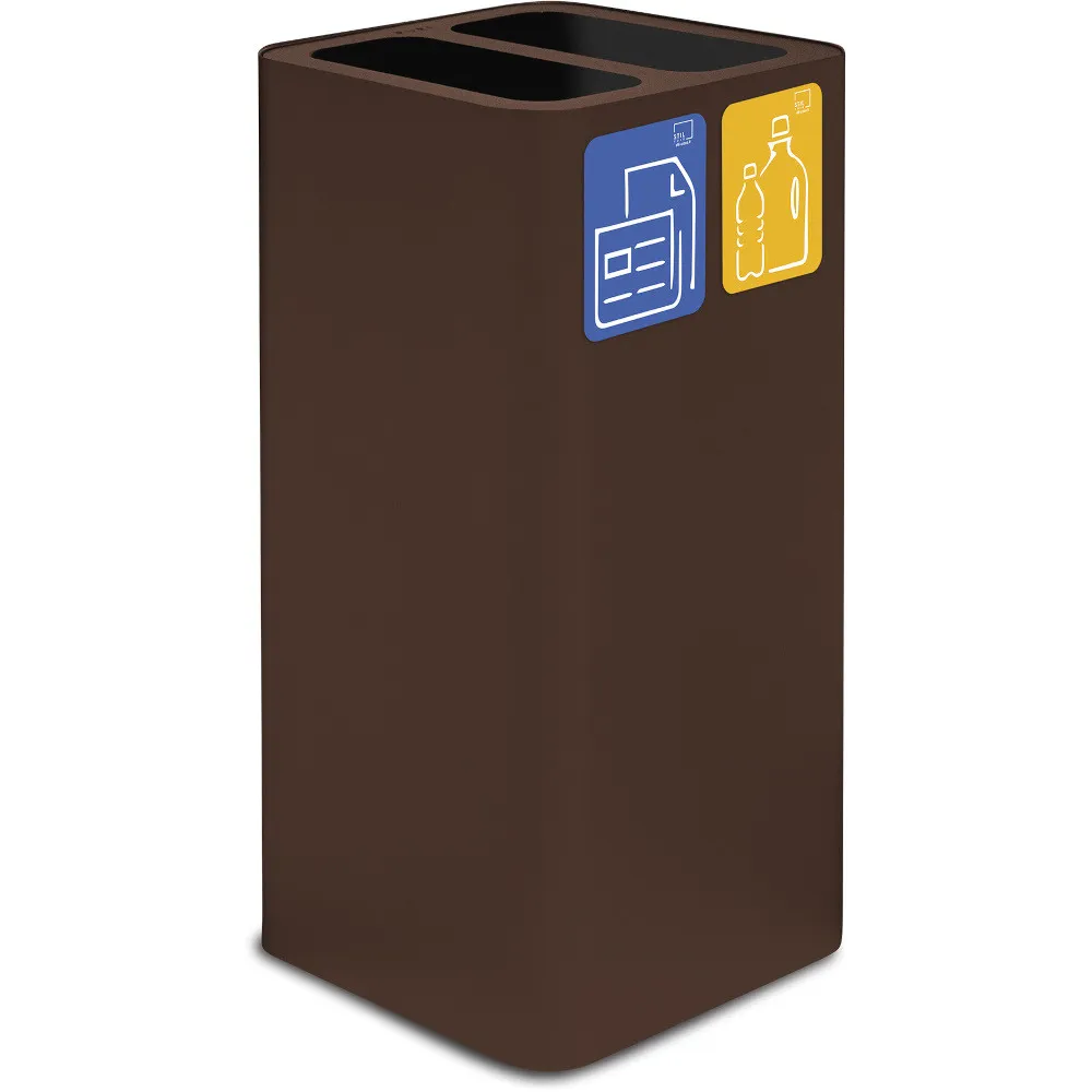 Poubelle design 100 litres corten avec pictogrammes magnétiques