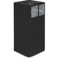 Poubelle cendrier noire 100 litres avec pictogramme magnétique