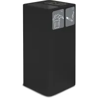 Poubelle cendrier noire 100 litres avec pictogramme magnétique