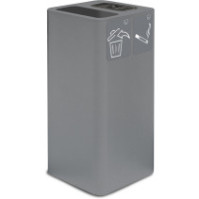 Poubelle cendrier grise 100 litres avec pictogramme magnétique