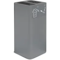 Poubelle cendrier grise 100 litres avec pictogramme magnétique