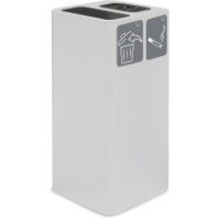 Poubelle cendrier blanche 100 litres avec pictogramme magnétique