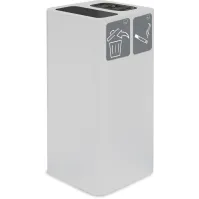 Poubelle cendrier blanche 100 litres avec pictogramme magnétique