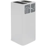 Poubelle cendrier blanche 100 litres avec pictogramme magnétique