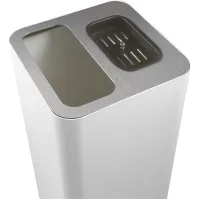 Poubelle cendrier blanche 100 litres avec icône magnétique sur le côté