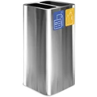 Poubelle cendrier inox brossé 100 litres avec pictogramme magnétique