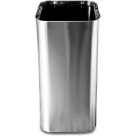 Poubelle cendrier inox brossé 100 litres avec pictogrammes magnétiques