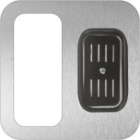 Poubelle cendrier inox brossé 100 litres avec symbole magnétique visible.