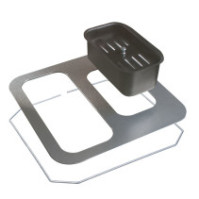 Poubelle cendrier inox brossé 100 litres avec pictogramme magnétique.