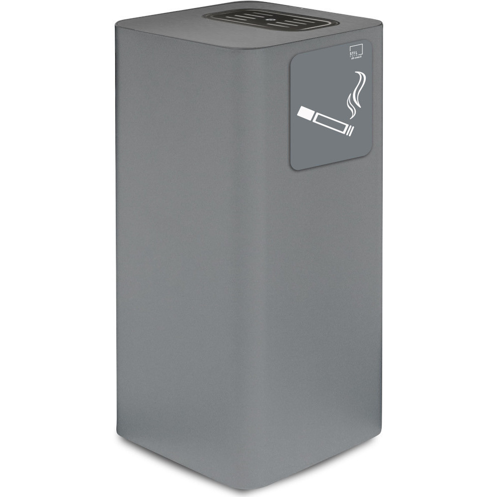 Cendrier extérieur couvert gris design élégant et fonctionnel.