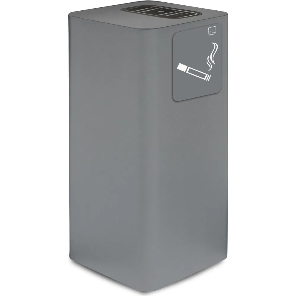 Cendrier extérieur couvert gris design élégant et fonctionnel.