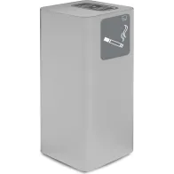 Cendrier extérieur couvert blanc en acier élégant et fonctionnel.