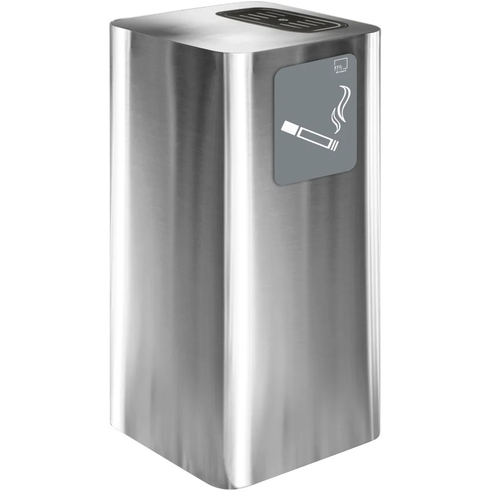 Cendrier extérieur inox élégant avec bac à sable intégré Cendrier extérieur inox élégant avec bac à sable intégré