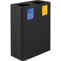 Poubelle tri sélectif 60 litres avec pictogrammes magnétiques noirs