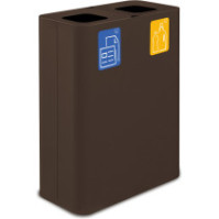 Poubelle tri sélectif 60 litres Corten avec pictogrammes magnétiques