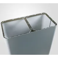 Poubelle 2 flux grise 100 litres avec pictogrammes magnétiques
