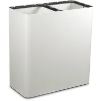 Poubelle blanche de tri sélectif 100 litres avec pictogrammes magnétiques.