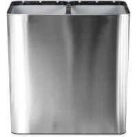 Poubelle en inox 100 litres à deux flux avec pictogrammes magnétiques