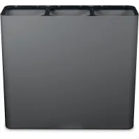 Poubelle tri sélectif noir 3 flux avec pictogrammes magnétiques