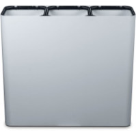 Poubelle tri sélectif 3 flux grise avec pictogrammes magnétiques