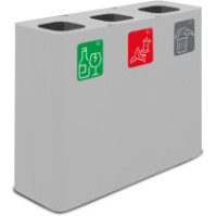 Poubelle tri sélectif 3 flux 60 litres blanche avec pictogrammes magnétiques