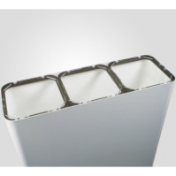 Poubelle tri sélectif blanche 3 flux avec pictogrammes magnétiques