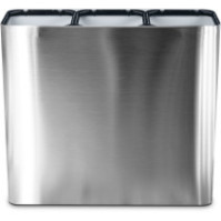 Poubelle inox 3 flux pour tri sélectif avec pictogrammes magnétiques