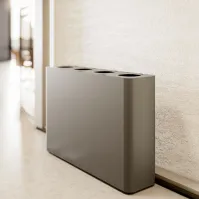 Poubelle grise de tri 4 flux 60 litres avec pictogrammes magnétiques