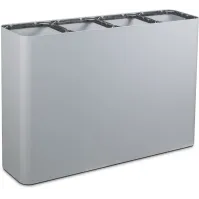 Poubelle tri sélectif grise 4 flux avec pictogrammes magnétiques