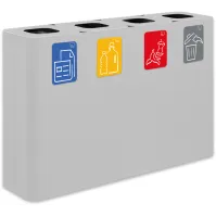 Poubelle tri sélectif 4 flux 60 litres blanche avec pictogrammes