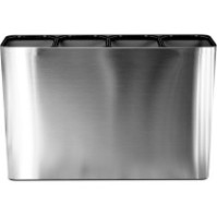 Poubelle tri sélectif inox 4 flux avec pictogrammes magnétiques.