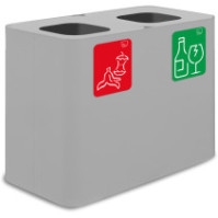 Poubelle tri sélectif 70 litres blanche avec pictogrammes magnétiques.