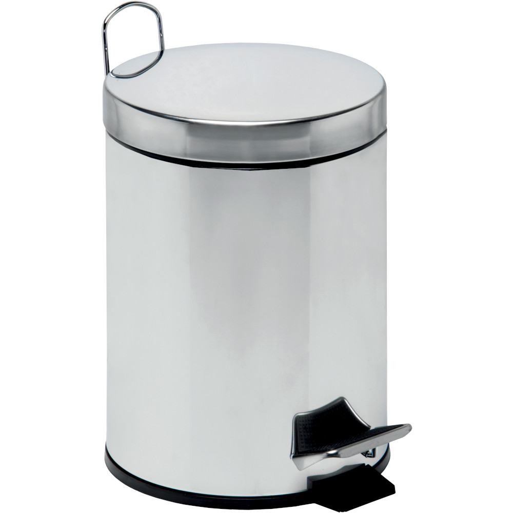 Petite poubelle ronde en acier inox avec seau intérieur