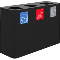 Poubelle tri sélectif 3 flux 100 litres avec pictogrammes magnétiques