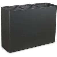 Poubelle tri sélectif 3 flux 100 litres noir avec pictogrammes magnétiques