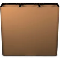 Poubelle tri sélectif 3 flux 100 litres couleur Corten avec pictogrammes