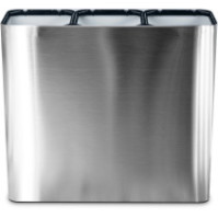Poubelle 3 flux inox 100 litres avec pictogrammes magnétiques