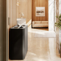 Poubelle 2 flux 100 litres à couvercle basculant noir