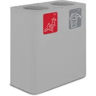 Poubelle tri sélectif 2 flux 100 litres blanche avec couvercle basculant