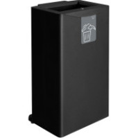 Poubelle tri sélectif 90 litres acier vue avant avec ouverture frontale